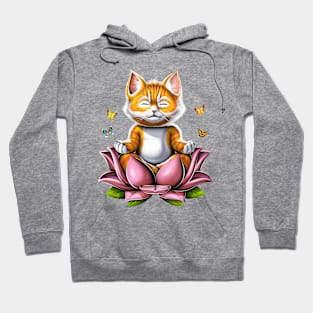 Kawaii Cat Meditation Hoodie